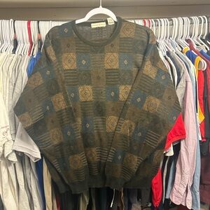 Vintage Preswick & Moore Men's Multicolor Geometric Crewneck Sweater